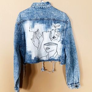 Customized Vintage Cropped Denim Jacket